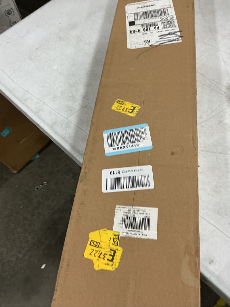 Condition photo showing New/Like New for lazblinds 2-inch cordless faux wood blinds with royal valance, room darkening horizontal window blinds, inside mount blinds for windows - fit for window 22.625" w x 36" h - white white 22 5/8"w x 36"h