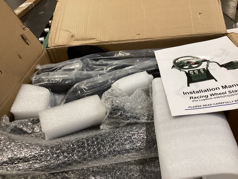 Condition photo showing Good Condition for cxrcy racing wheel stand height adjustable & foldable steering wheel stand compatible with logitech g920 g29 g27 g25 gaming cockpit (wheel and pedals not included) black