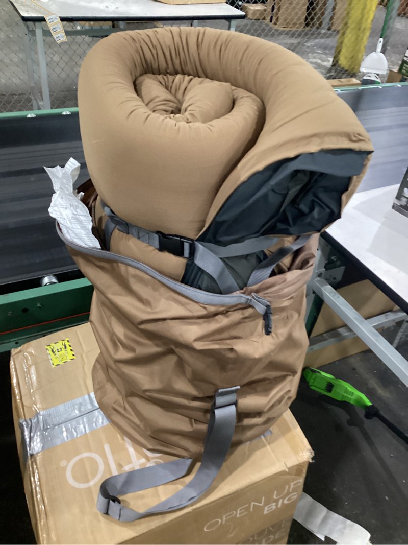 Condition photo showing As Is for losthorizon air & foam camping mattress, self-inflating sleeping pad, 4.5" thick, with pump sack, full full sleeping pad