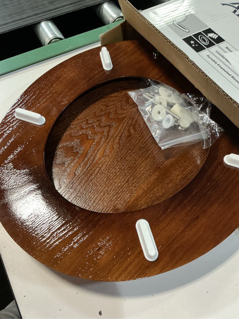 Condition photo showing Good Condition for angel shield toilet seat round wood with slow close,easy clean,quick-release hinges (round,dark walnut)