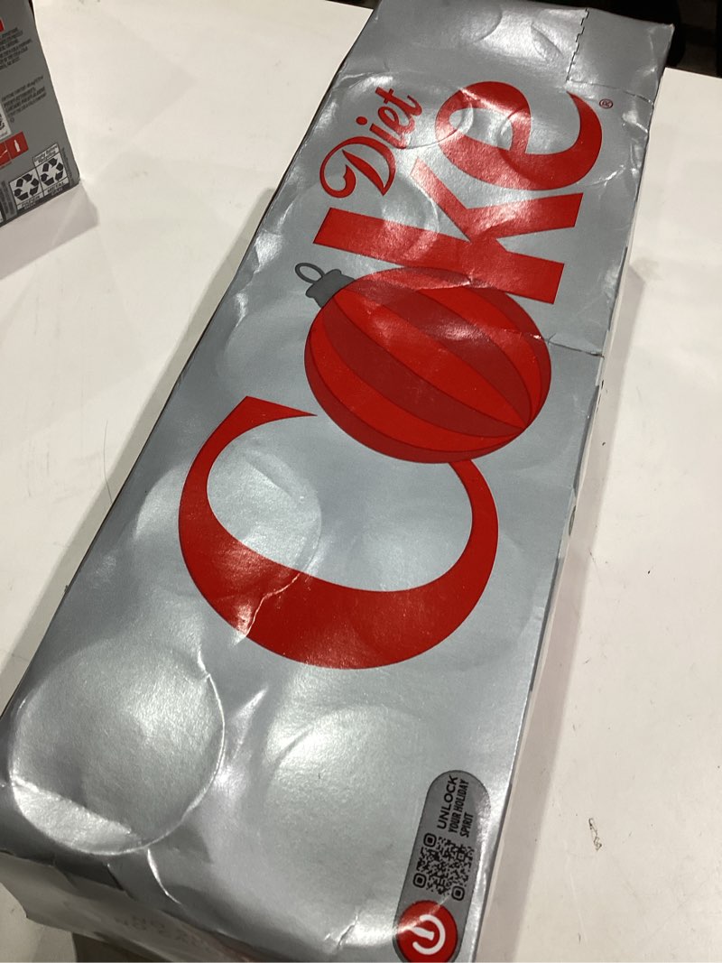 Condition photo showing As Is for Diet Coke Soda Soft Drink Fridge Pack Cans, 12 fl oz, 12 Pack Diet Coke 12 Fl Oz (Pack of 12)