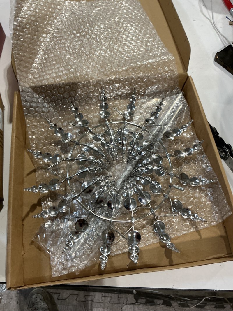 Condition photo showing Good Condition for unique and magical windmill,3d wind powered kinetic sculpture, lawn solar metal wind spinners for yard and garden, wind catchers metal outdoor patio decoration wind sculpture (silvery)