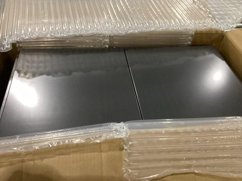 Condition photo showing New/Like New for Dual-purpose Outdoor BBQ Charcoal Grill with Side Table, Foldable Cart Table with Wheels for Outdoor Backyard, Patio and Parties (Dustproof Gray)