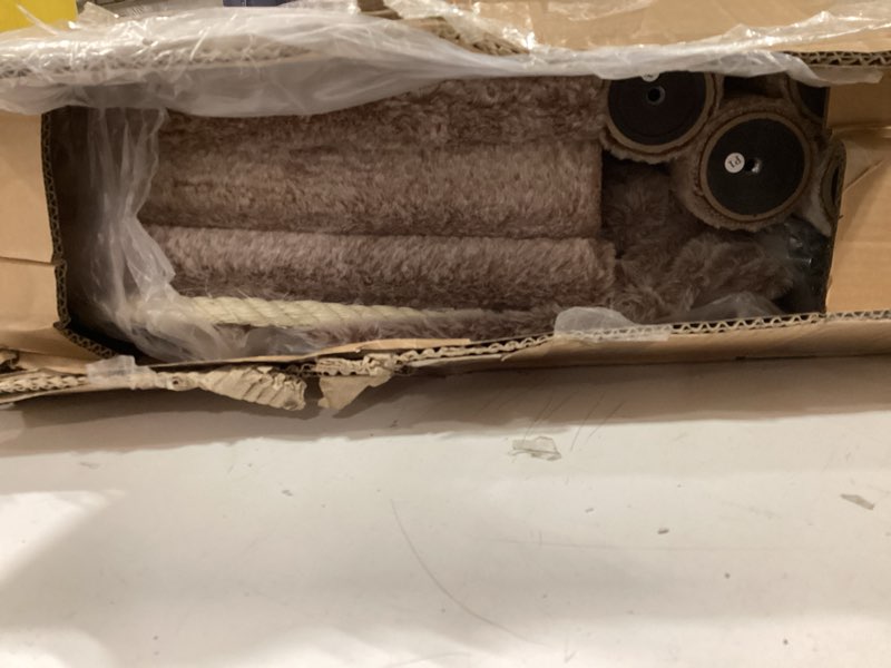 Condition photo showing Good Condition for heybly heavy duty cat tree, tower for indoor cats large adult, tall cat condo house with extra-large baseboard, multi-level plush furniture with scratching posts, hammock,toy balls,muchroom hct026mu l muchroom