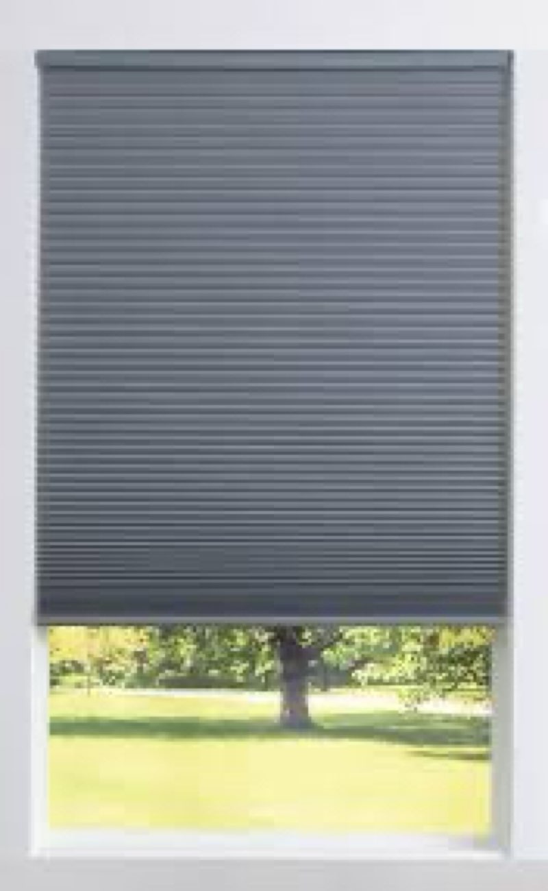 Allen roth 1.5 in blackout cordless cellular shade gray 47 in x 64