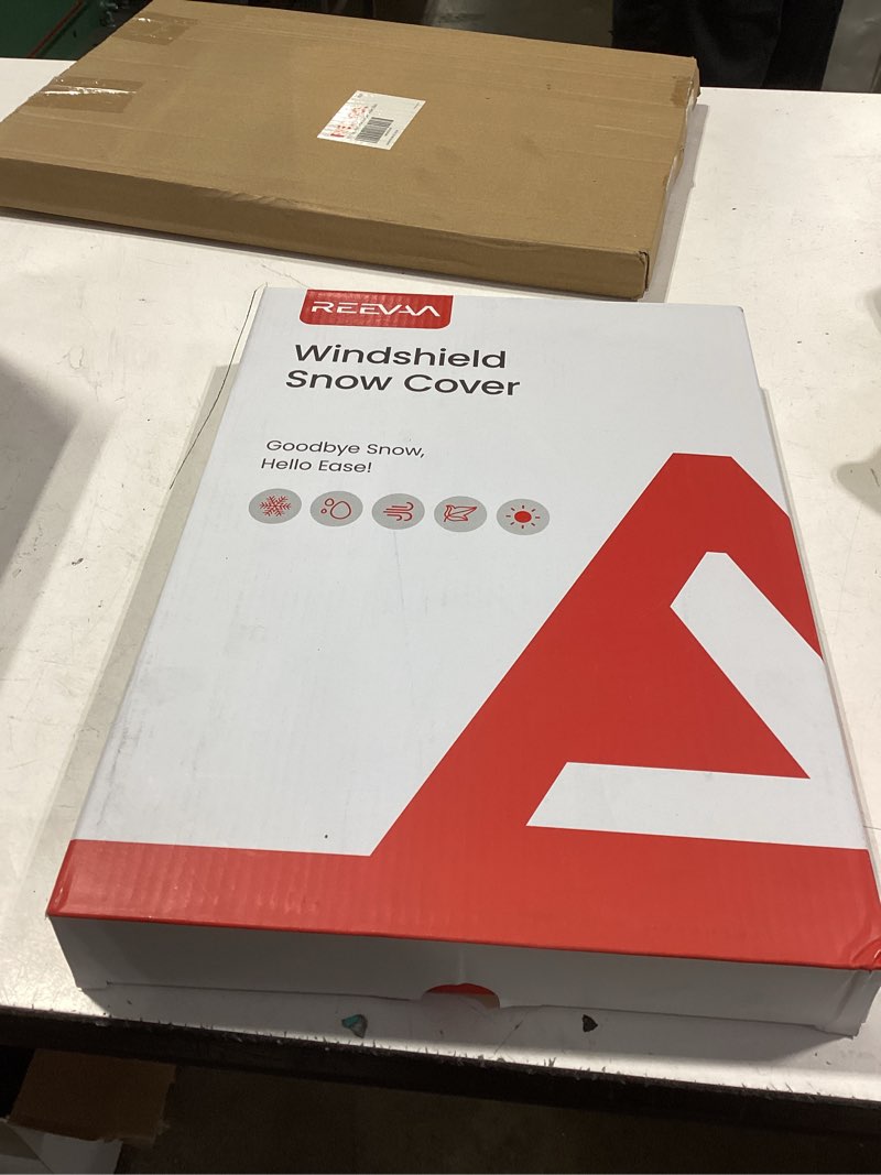 Condition photo showing New/Like New for REEVAA Upgraded Car Windshield Cover for Ice & Snow [All-Weather Protection] Magnetic Fit Weatherproof Frost Cover, Car Winter Accessories, Fit for SUVs, Small Trucks, Sedans