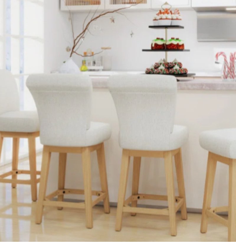 Malakeh Solid Wood Swivel Counter & Bar Stool  ( only 1 pcs ) 