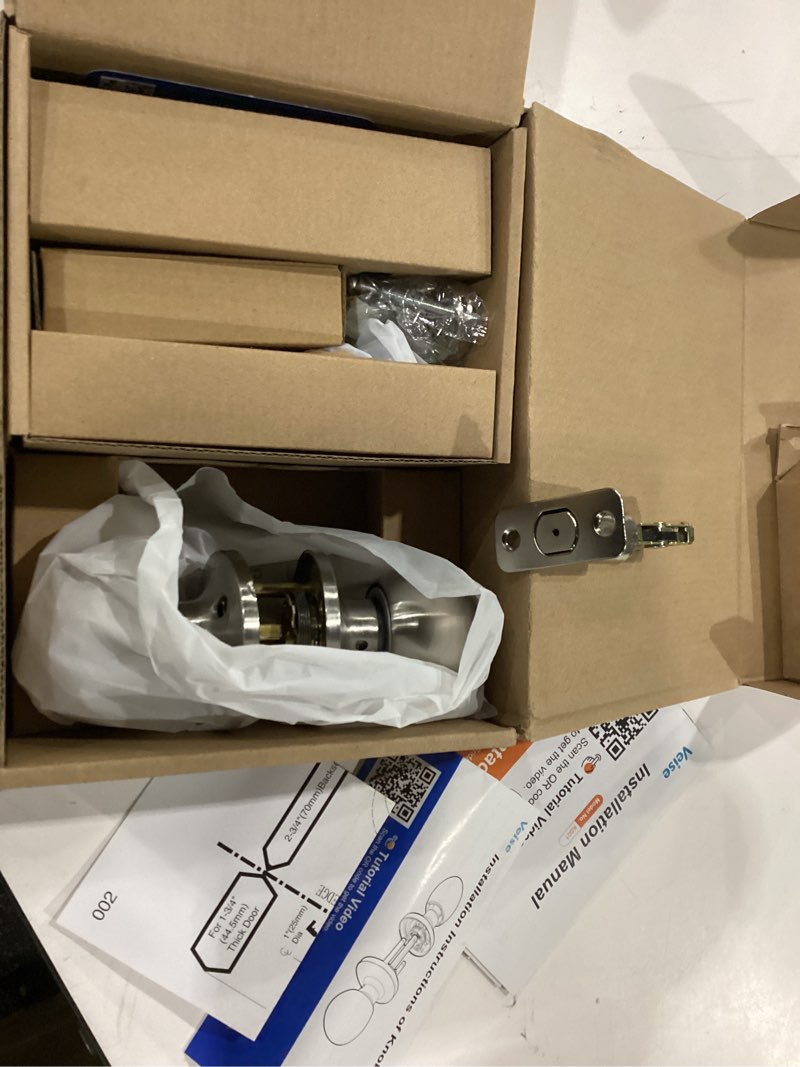 Condition photo showing New/Like New for Veise Keyless Entry Door Lock with 2 Knobs, Electronic Backlit Keypad Deadbolt with Handle Set, Auto Lock, One-time Codes, Smart Deadbolt for Front Door, Easy Installation, Satin Nickel Satin Nickel Knob