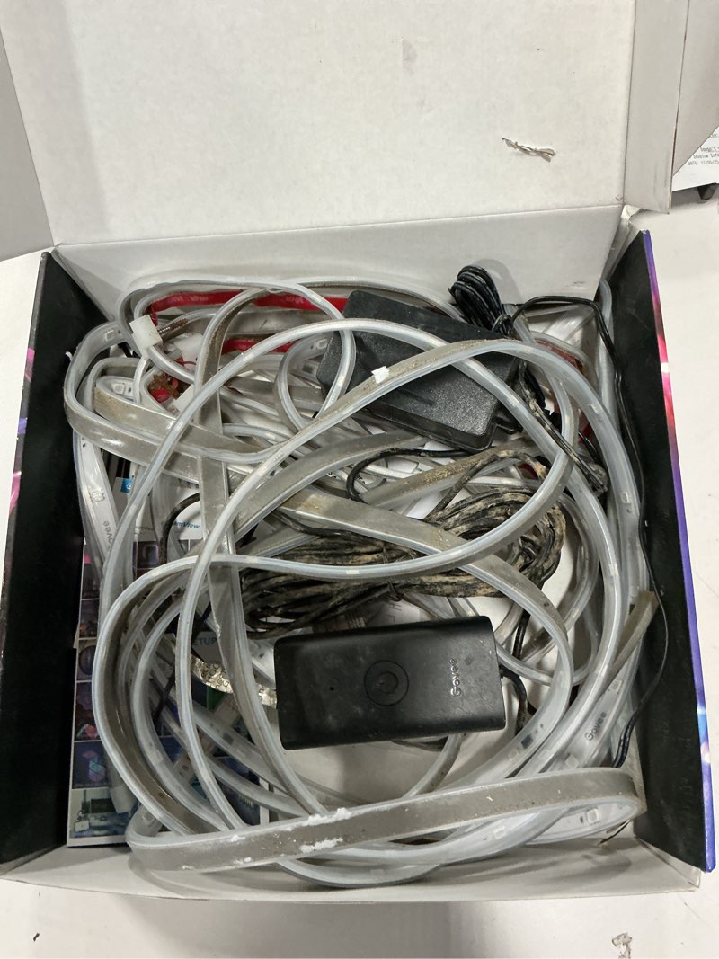 Condition photo showing As Is for Govee Outdoor LED Strip Lights, 98.4ft Smart Outdoor Lights Work with Alexa and Google Assistant, App Control, IP65 Waterproof, RGBIC Outdoor Lights for Patio, Eave, Christmas Decorations