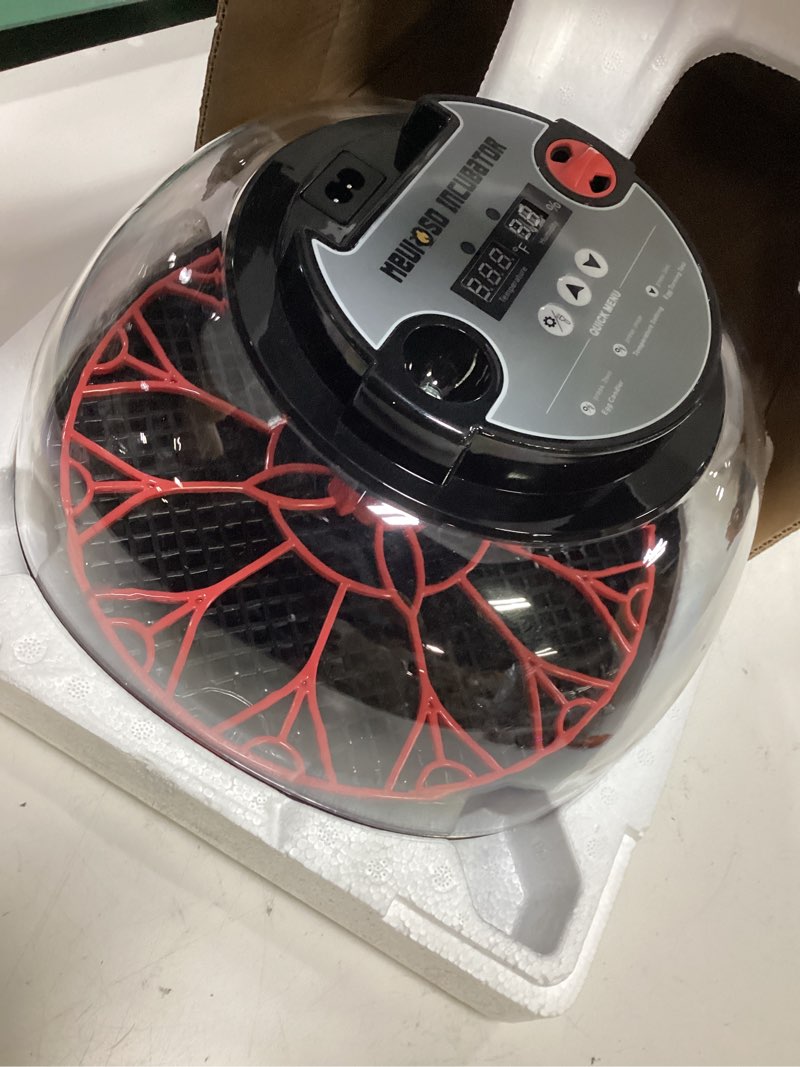 Condition photo showing Good Condition for 12-24 egg incubator with humidity display, egg candler, automatic egg turner, for hatching chickens duck quail parrot red
