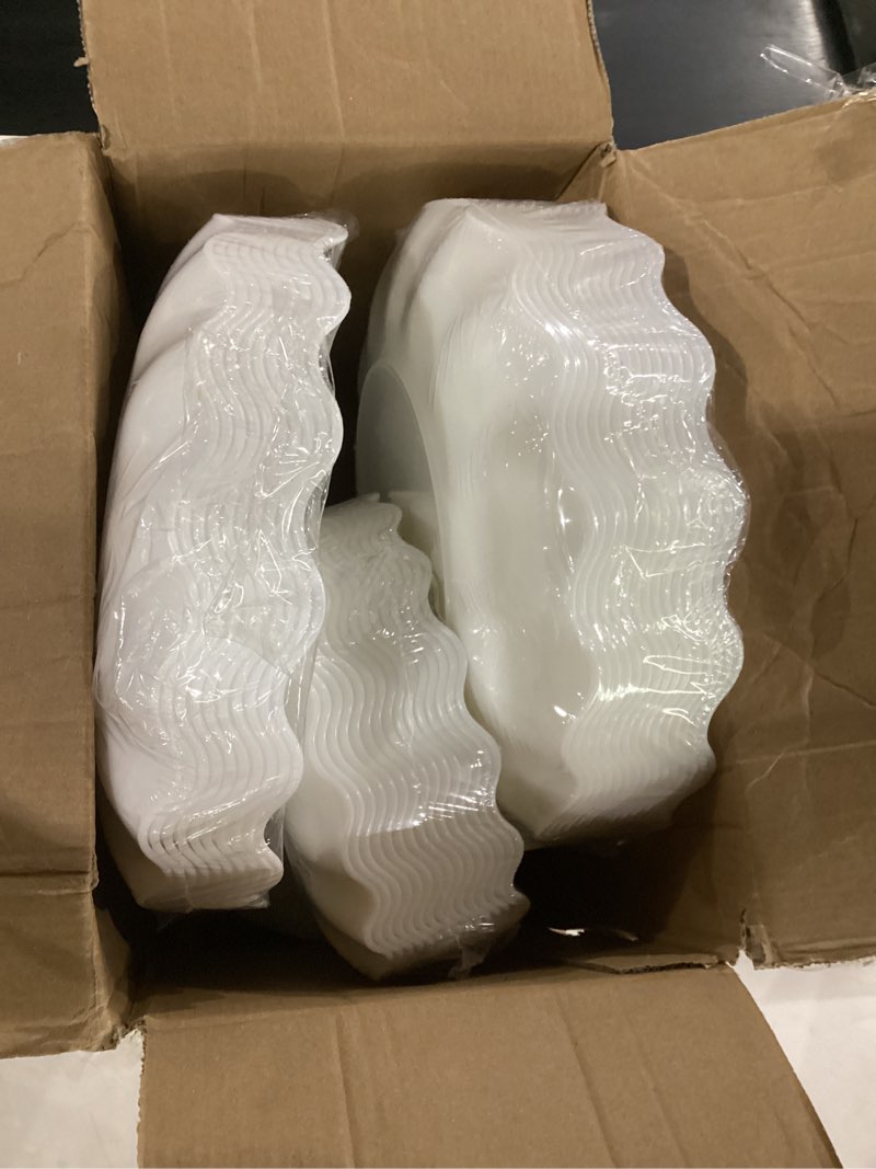 Condition photo showing New/Like New for liyh 50 pcs white scalloped plastic plates reusable - unbreakable plastic plates for weddings party outdoor picnics dishwasher safe bpa free(25guests) 50(25 guests) white