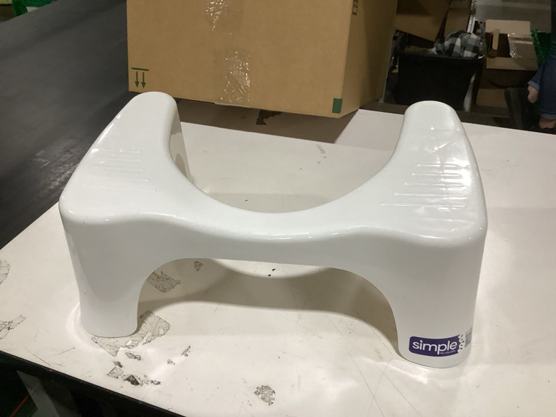 Condition photo showing As Is for squatty potty simple curve bathroom toilet stool 7" white