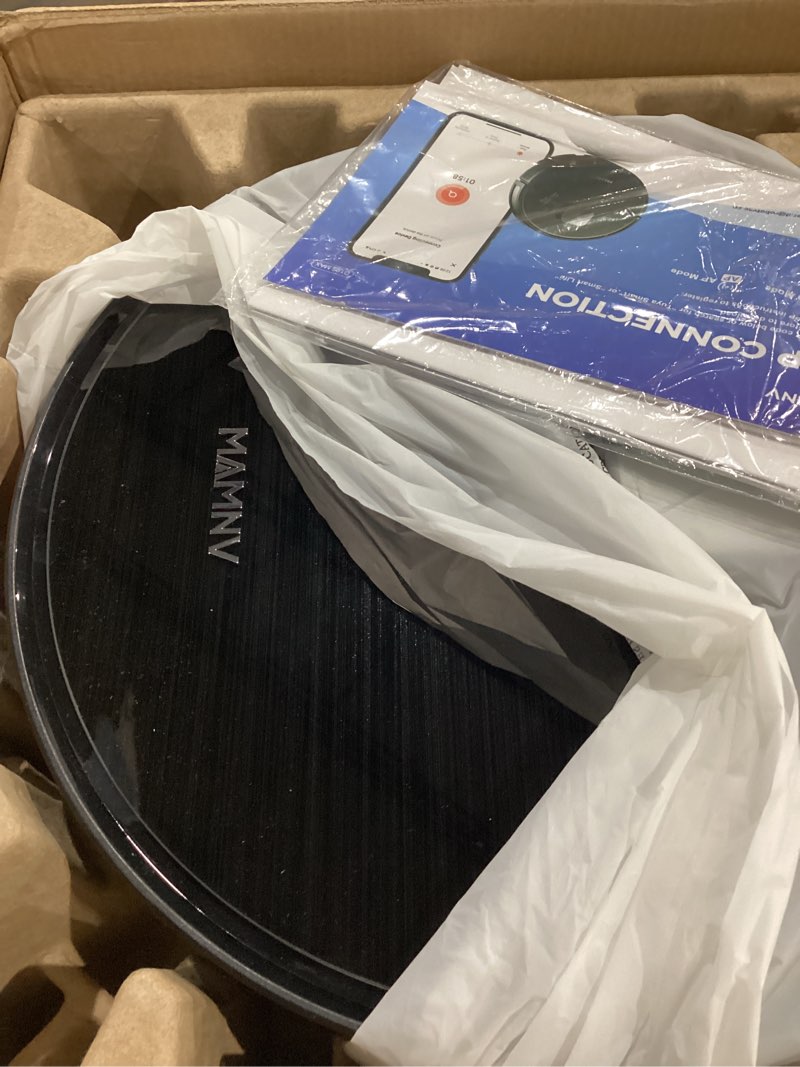Condition photo showing Good Condition for mamnv robot vacuum and mop, 11500 pa suction, 3-in-1 robotic vacuum with smart lidar navigation, 70 day self-emptying,160 min runtime,app/alexa/voice control, ideal for pet hair, carpet & hard floor