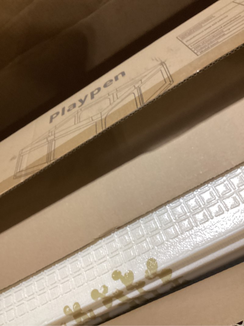 Condition photo showing Good Condition for Mloong Baby Playpen with Mat, 59x59 Inches Extra Large Playpen for Babies and Toddlers, Indoor & Outdoor Activity Center, Safety Baby Fence 59*59inch Gray with mat