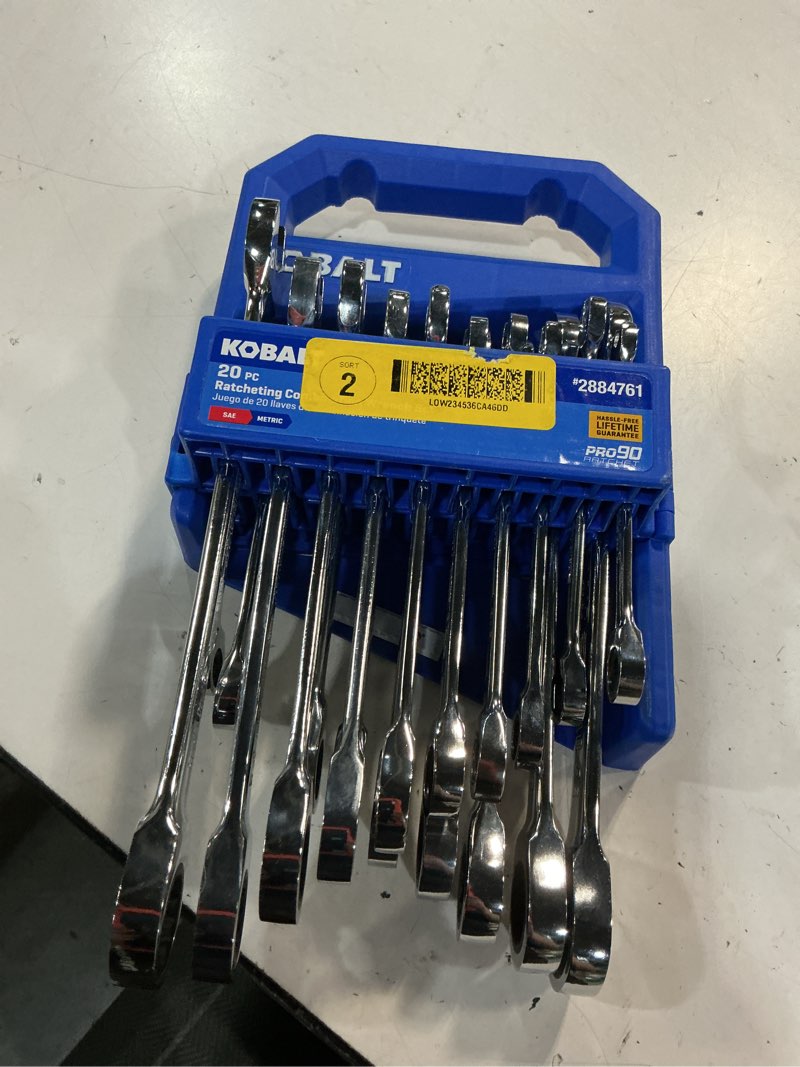 Condition photo showing Good Condition for kobalt 20-piece set standard (sae) and metric ratchet wrench