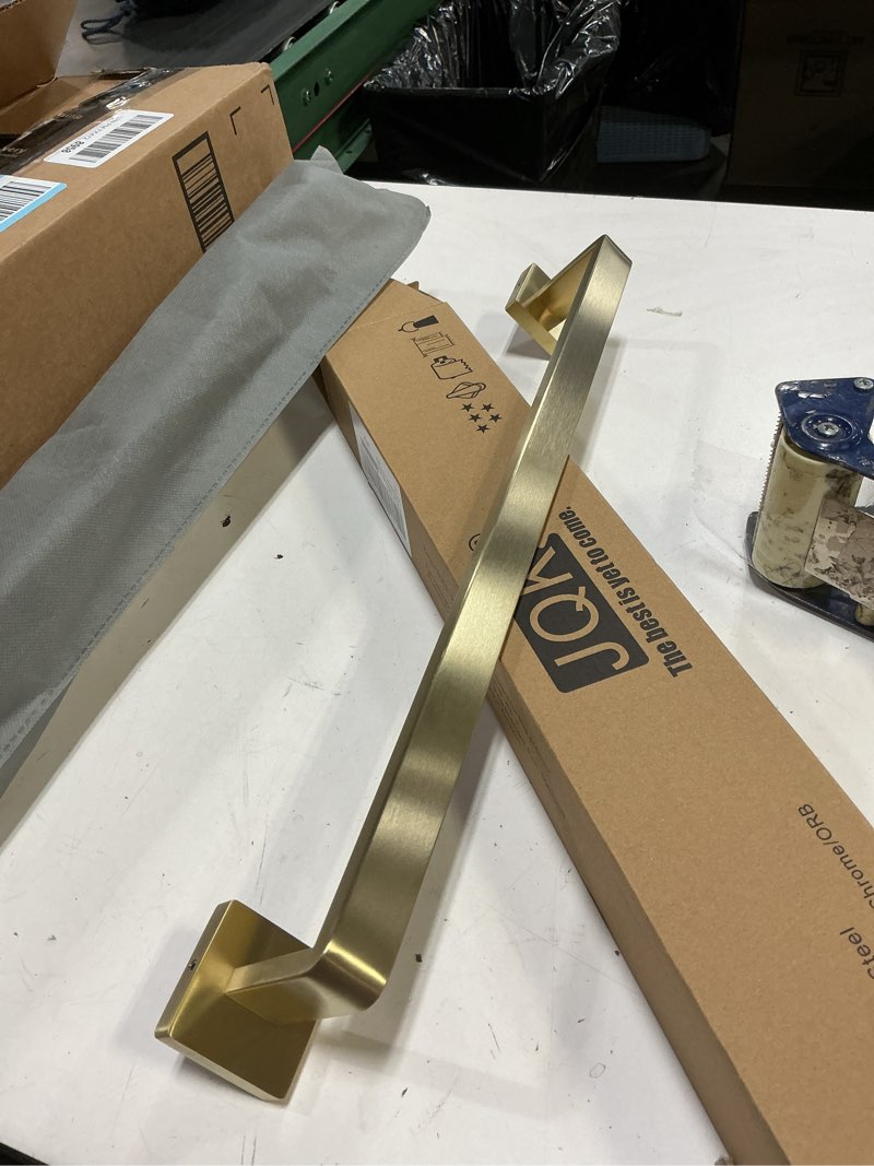 Condition photo showing Good Condition for jqk gold towel bar, rounded edges 20.41 inch towel rack, 304 stainless steel bathroom wall mount, useable length 18 inch, tb250l18-bg 20.41 inch brushed gold