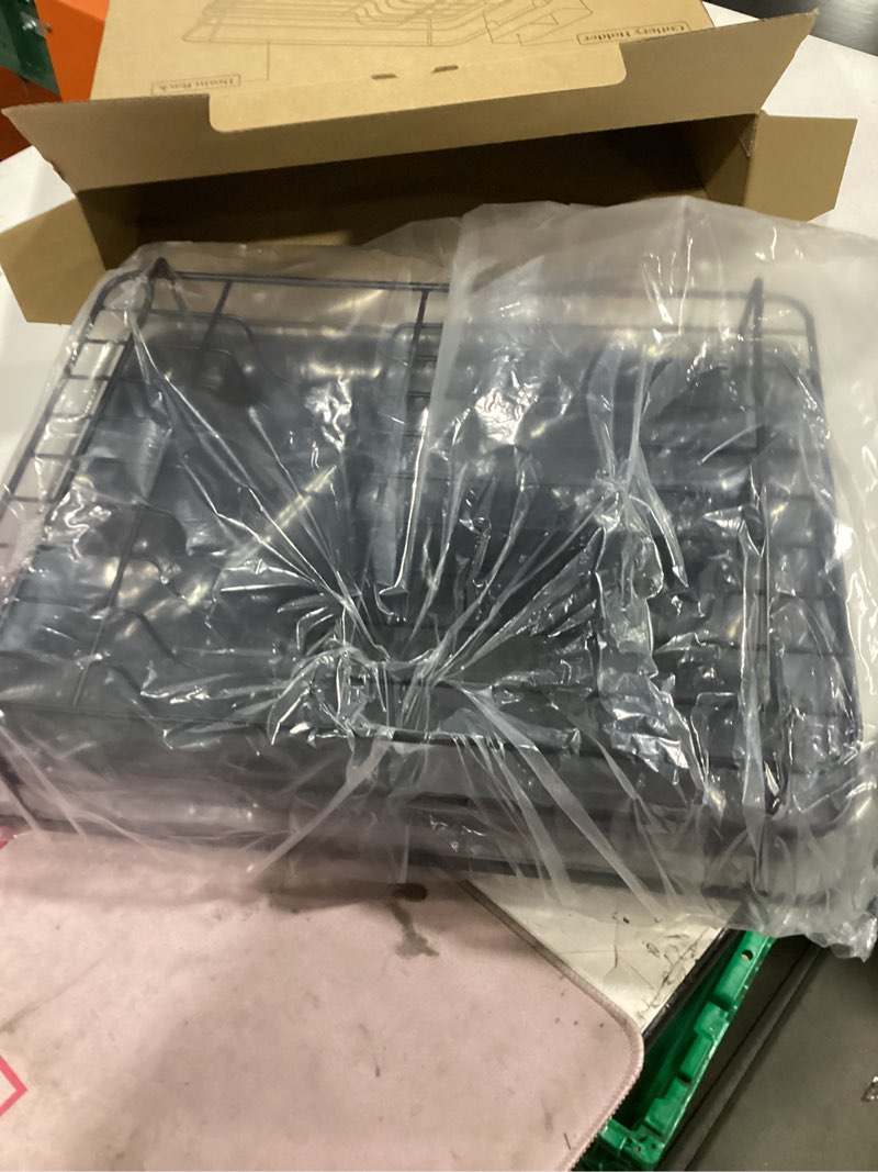 Condition photo showing New/Like New for sakugi dish drying rack, compact dish racks for kitchen counter, 15''l x 12''w x 5''h , black