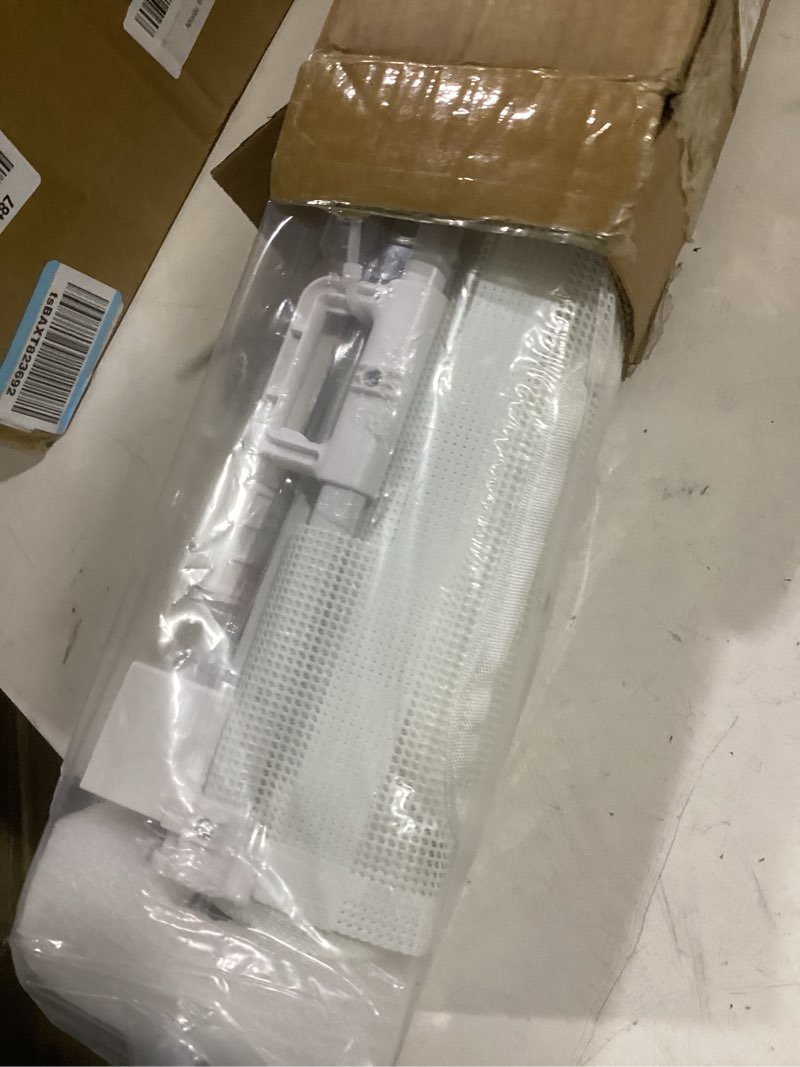 Condition photo showing Good Condition for reinforced 150” extra wide pet gate with door 33 inch tall retractable dog gates for doorways extra wide baby gates for large openings with reinforced strips 12.5ft large dog gate with cat door, white white reinforced 33" x 150"?with cat door?