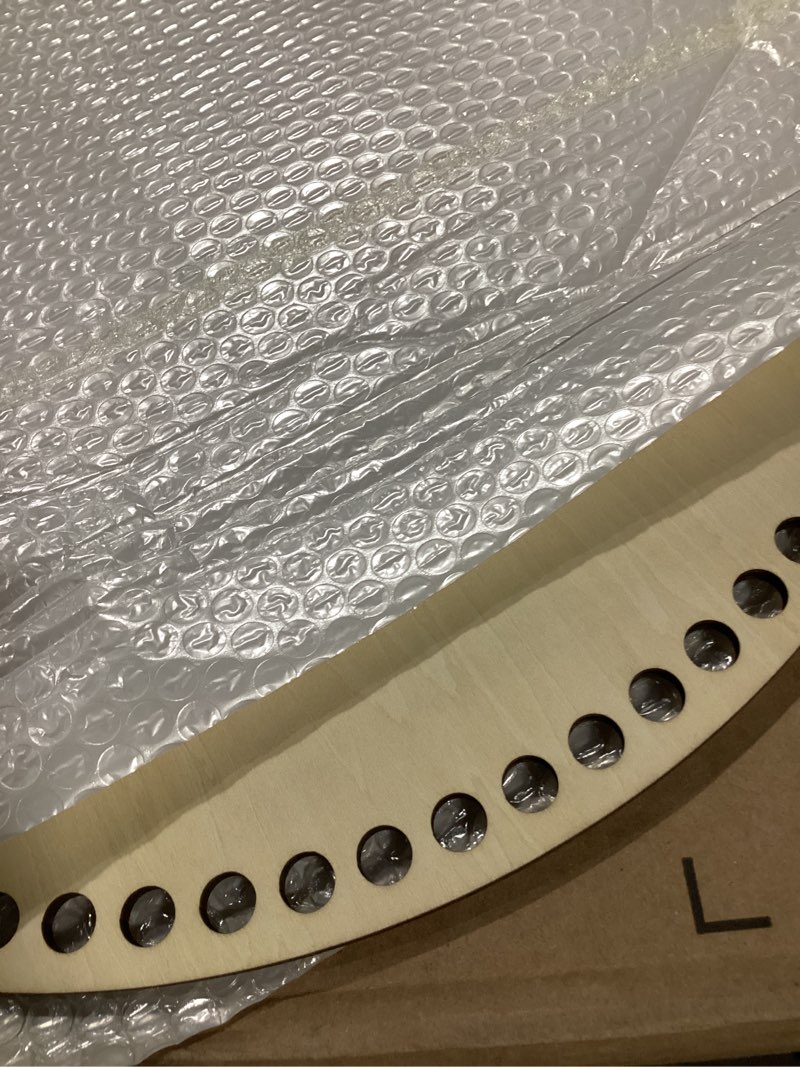 Condition photo showing Good Condition for large moses basket wood bottom 27.56 x 15.75 inches,oval natural wood base shaper for diy crochet or knitting weaving crafts home decoration (1pc)