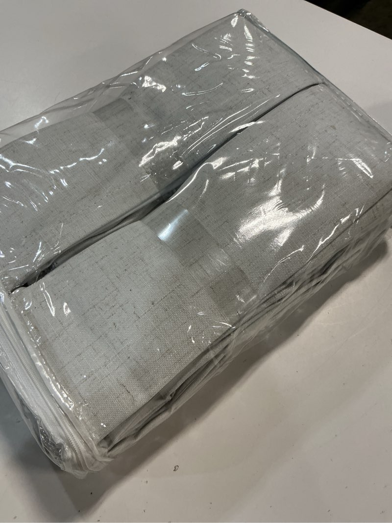 Condition photo showing item condition for fromheart White Linen Pinch Pleated Curtains 90 inches Long 2 Panels 100% Blackout Linen Curtains for Living Room Bedroom Back Tab Room Darkening Two Pages Pinch Pleat Drapes with Hooks 40" Wx90 L