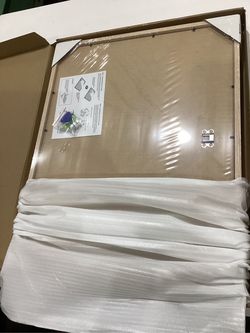 Condition photo showing Good Condition for yaetm 16x20 picture frame matted to 11x14 set of 2, natural solid oak wood frame 16x20 for photos, posters & art prints, horizontal and vertical wall mount (2 pack, oak) 16"x20", 2 pack oak