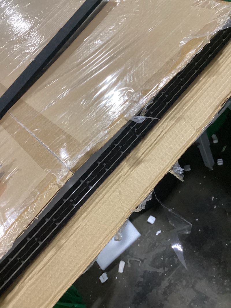Condition photo showing As Is for 4-piece wood slat wall panel for interior wall decor noise cancelling 47.2" x 23.6" peel and stick acoustic decorative 3d sound absorbing wall paneling, natural oak natural oak 4pcs - 47.2" x 23.6"