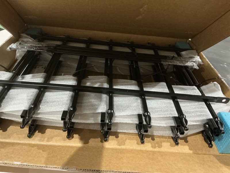 Condition photo showing Good Condition for thealyn metal garden fence 24 inch h x 24 inch w (10 panels, total length 20 ft) decorative fence border fence landscape fencing for dog, flower bed, yard, animal barrier 24? h x 20 ft (10 panels) black