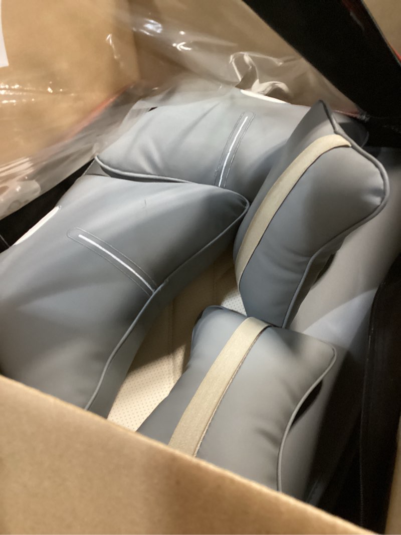 Condition photo showing Good Condition for (Set Of 2 ) Amooca Car Seat Covers Full Set Automotive Seat Protection Fit for Most Cars SUVs Front & Back Seats Waterproof Nappa Leather Car Seat Cushion Breathable Black with Pillow & Lumbar Support Gray 