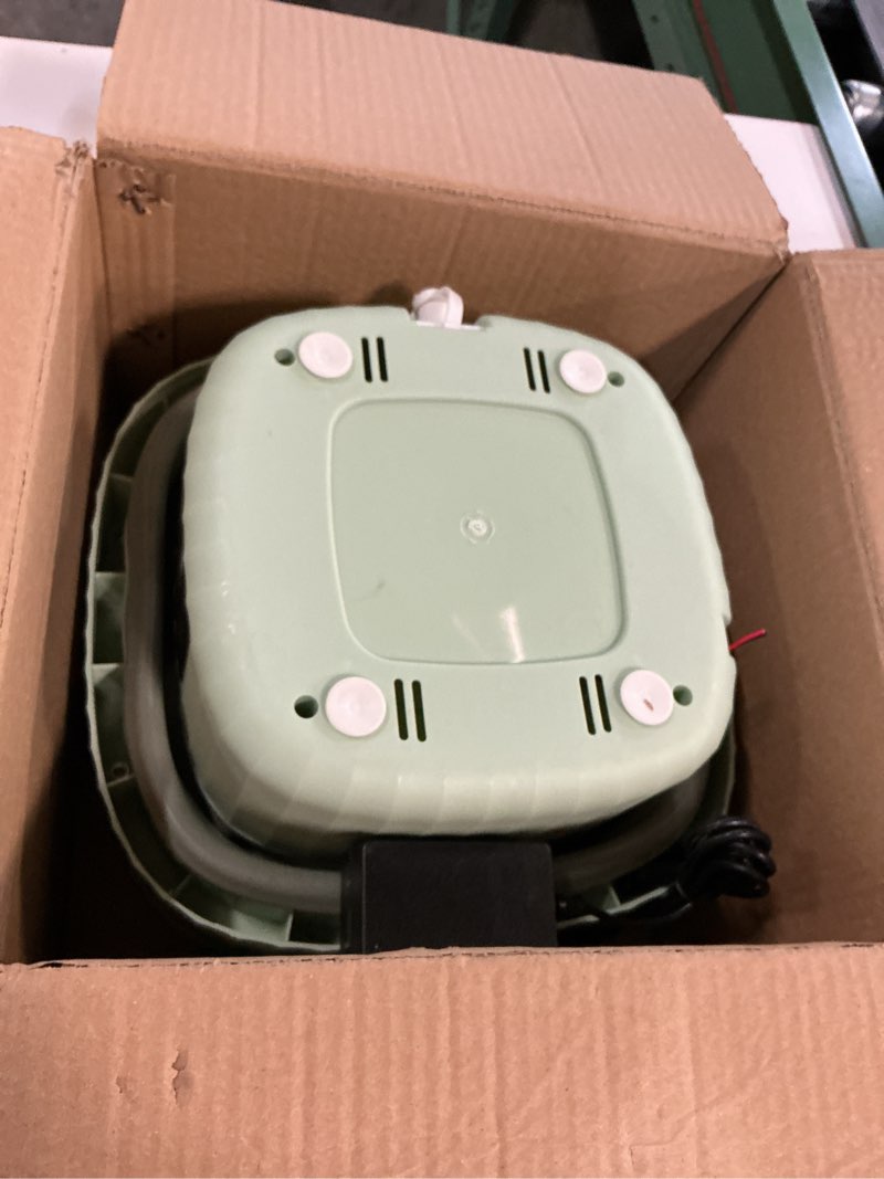Condition photo showing As Is for Mini Portable Washing Machine, 9L, 3 Modes, Blue Light Disinfection, Ideal for Underwear, Socks, Baby Clothes. Foldable for Space-Saving, Perfect for Apartments, Hotels, Camping & Travel (Green)
