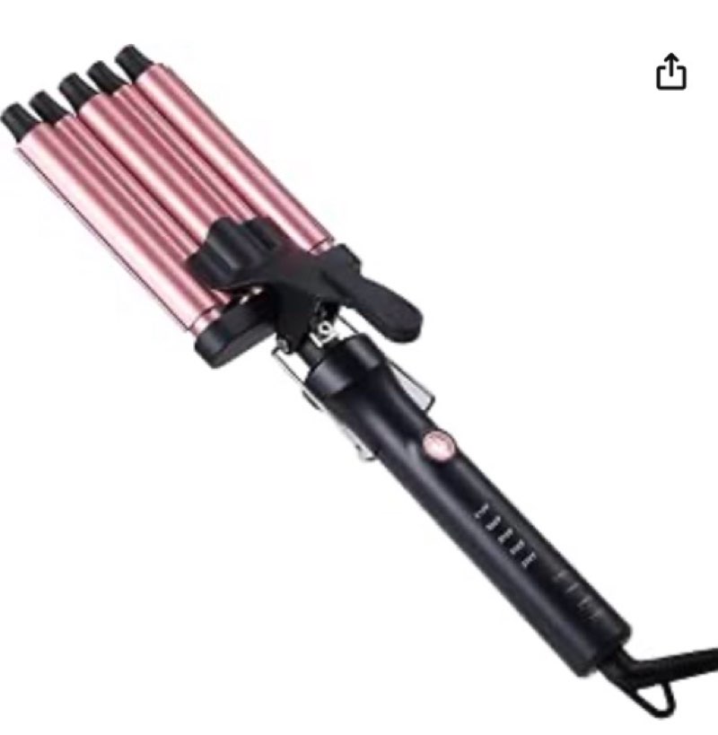 ELLE Première 5 Barrel Hair Waver, Ceramic Coated Barrels, 5 Heat Settings up to 410°F, Heat-Resistant Glove