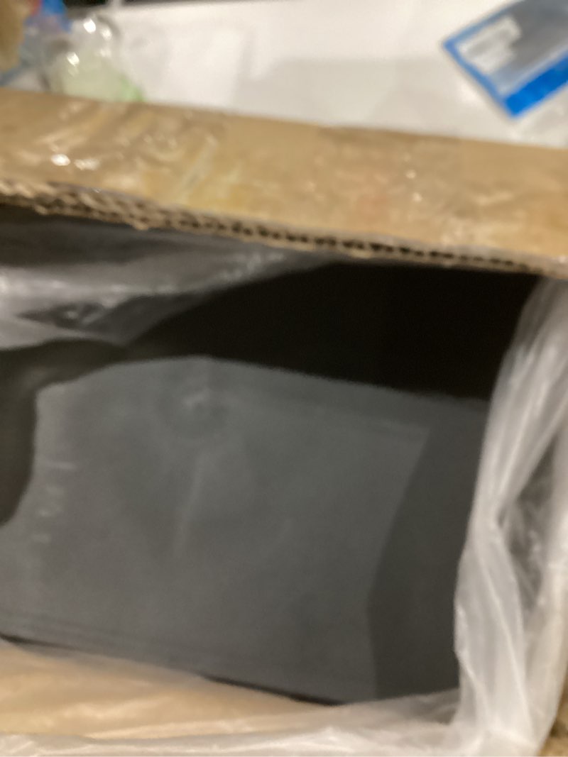 Condition photo showing As Is for 8 Pack Black Storage Bins with Lids for Shelves, Plastic Storage Containers with Lids for Organizing, Stackable Storage Boxes with Handle, Black Storage Bins for Classroom, Craft, Snacks