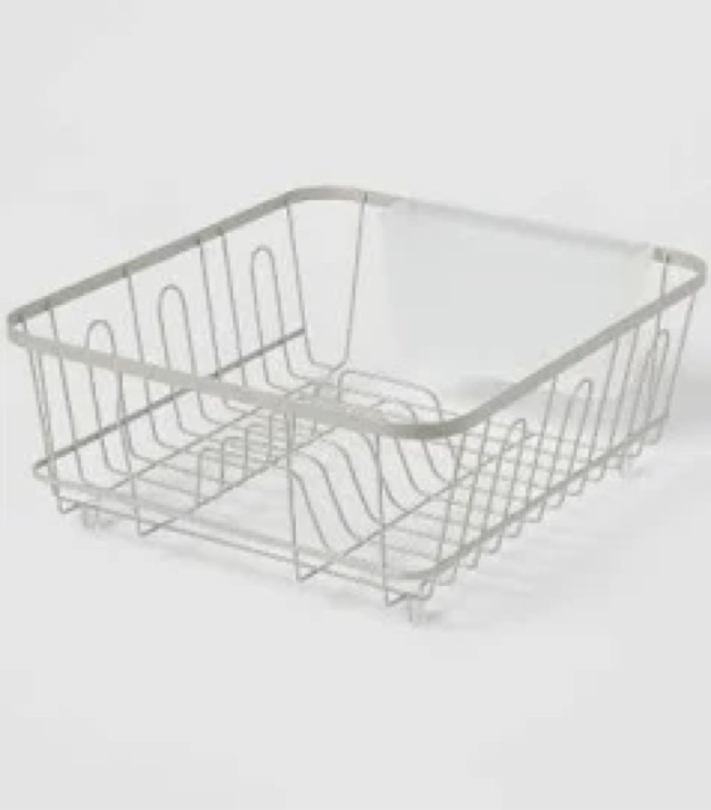 oggi compact dish drying rack - white metal dish drainer rack, drying rack kitchen, dish rack, dish 