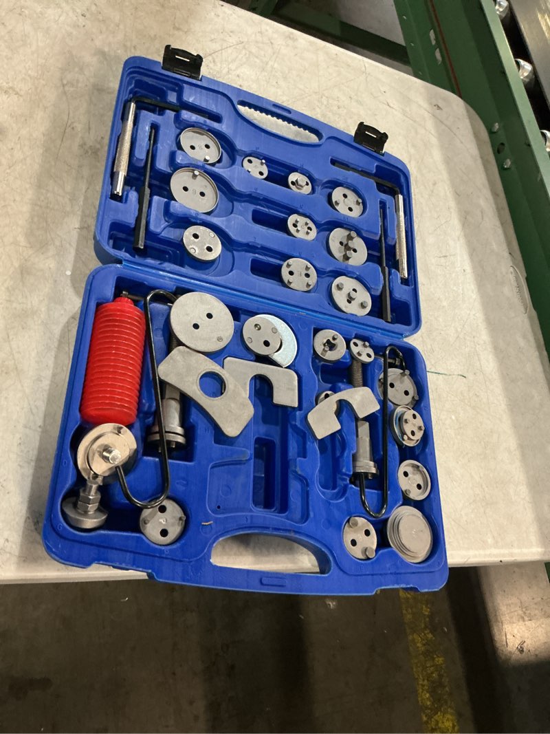 Condition photo showing Good Condition for orion motor tech 35 piece disc brake caliper tool kit, heavy duty brake caliper compression tool kit for brake pad replacement, brake piston caliper compressor tool with 24 adapters fits most vehicles 35pc