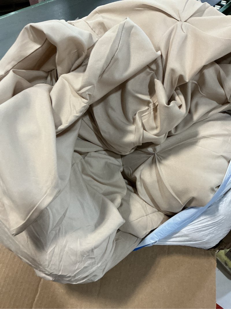 Condition photo showing Good Condition for Litanika Khaki Pinch Pleat Duvet Cover Queen(90x90Inch), 3 Pieces(1 Duvet Cover, 2 Pillowcases) Luxurious Pintuck Bedding Set, Soft Microfiber Duvet Cover with Zipper Closure & Corner Ties