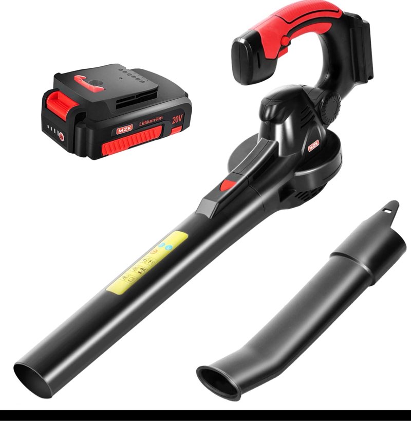 MZK Cordless Leaf Blower,20V Mini Battery Powered Leaf Blower with Battery and Charger for Lawn Care Applicable to Snowfield, Electric Small Leaf Blower for Gutter,Garden,Yard etc.