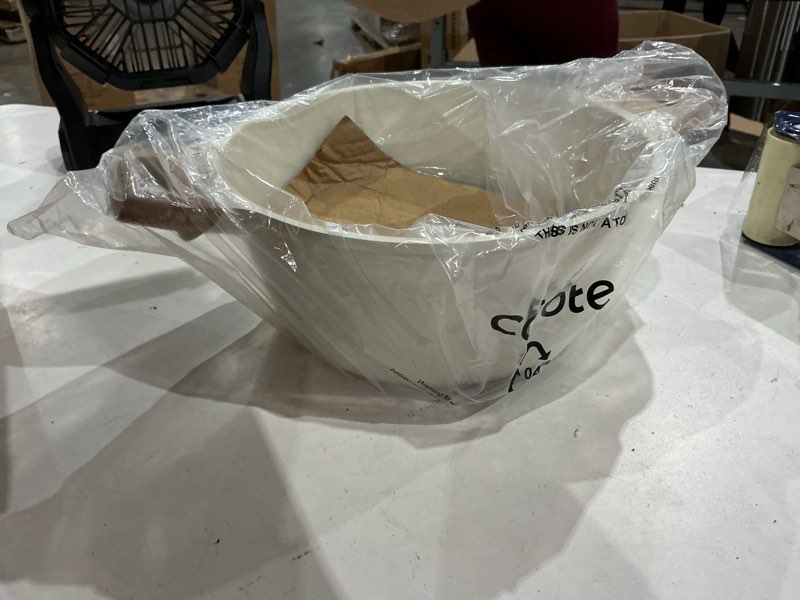 Condition photo showing Good Condition for carote 6 qt nonstick stock pot with lid soup pot, 6 quart casserole with lid, easy to clean non stick cooking pot cookware pfoa free, white granite cream white 6 quarts