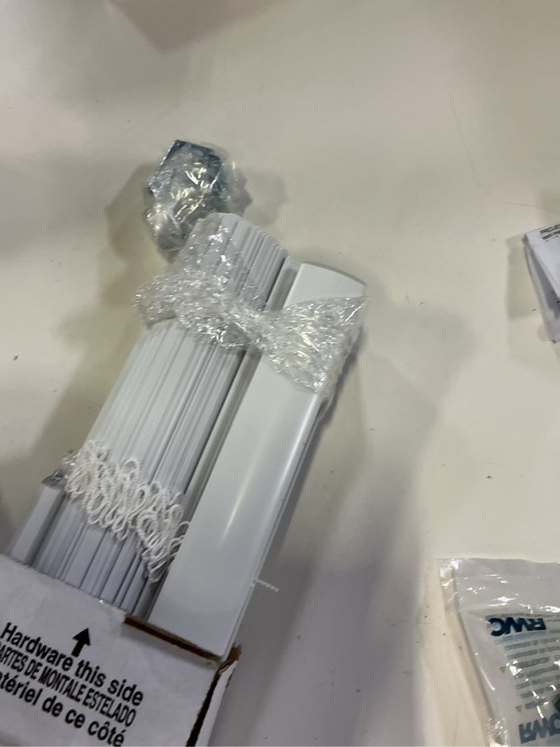 Condition photo showing Good Condition for project source room darkening 1-in slat width 31-in x 72-in cordless white vinyl room darkening mini-blinds