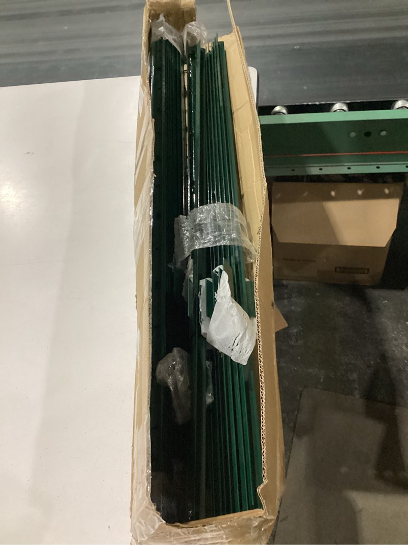 Condition photo showing Good Condition for arifaro metal fence posts 7 feet assemblable,pack of 10,sturdy duty no digging garden u post for wire fencing steel poles for yard, outdoor 7 ft splicable green 10 pcs