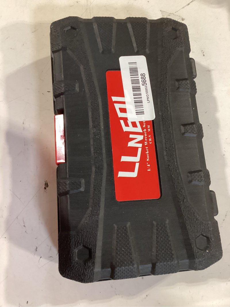 Condition photo showing As Is for llnedl 1/4 inch impact socket set, 63 piece drive socket wrench set metric (4-15mm) deep and shallow 6 point, automotive tool kit with 72t ratchet for bicycle & car repairing 63pcs 1/4 inch socket set