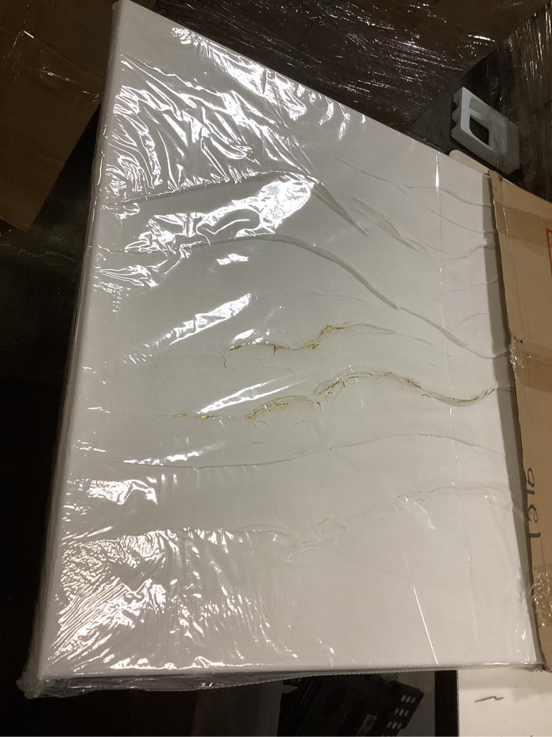 Condition photo showing Good Condition for WINKAILIN Wavy Line Hand Painted Wall Art Minimalist Decoration 24"x48" Abstract Artwork Paintings for Bedroom Pictures for Office