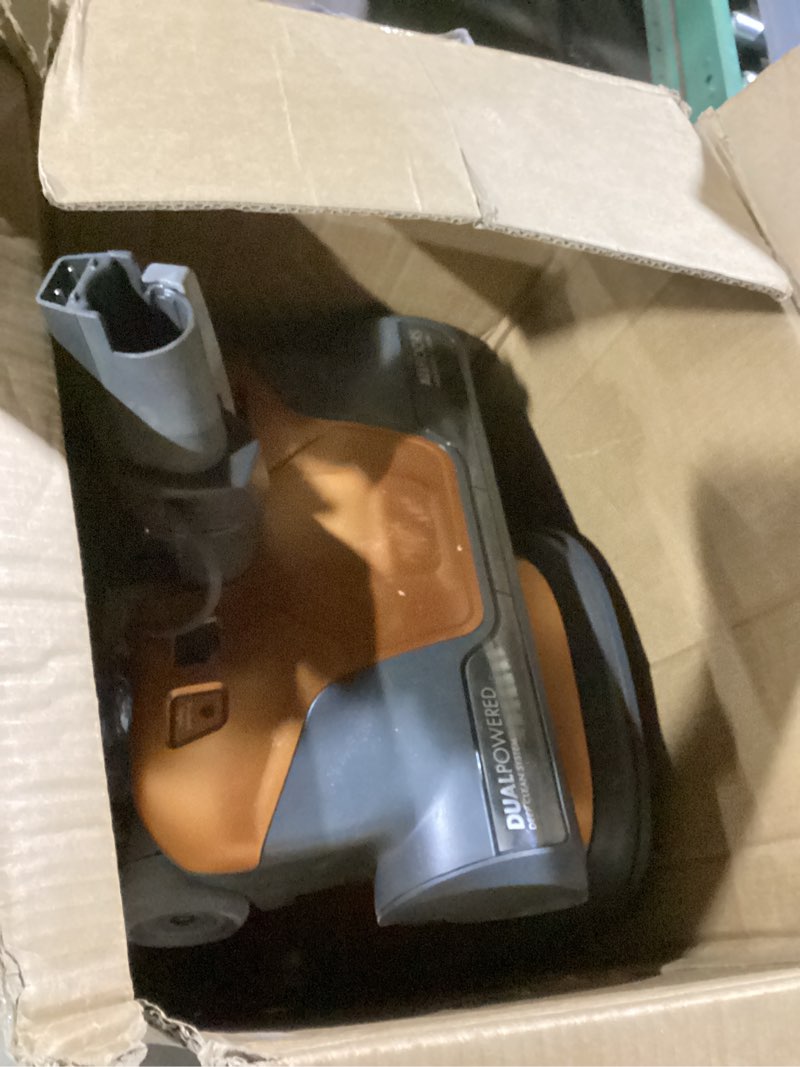 Condition photo showing As Is for kenmore 81214 200 series pet friendly lightweight bagged canister vacuum with hepa, 2 motor system, and 3 cleaning tools-orange kenmore 200 series + hepa + 2 motor system
