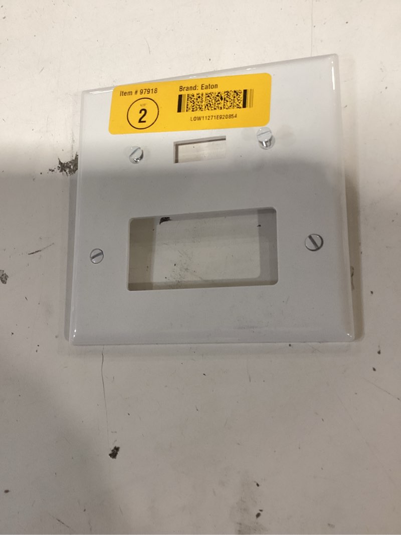 eaton 2 -gang midsize size white polycarbonate indoor toggle/decorator wall plate