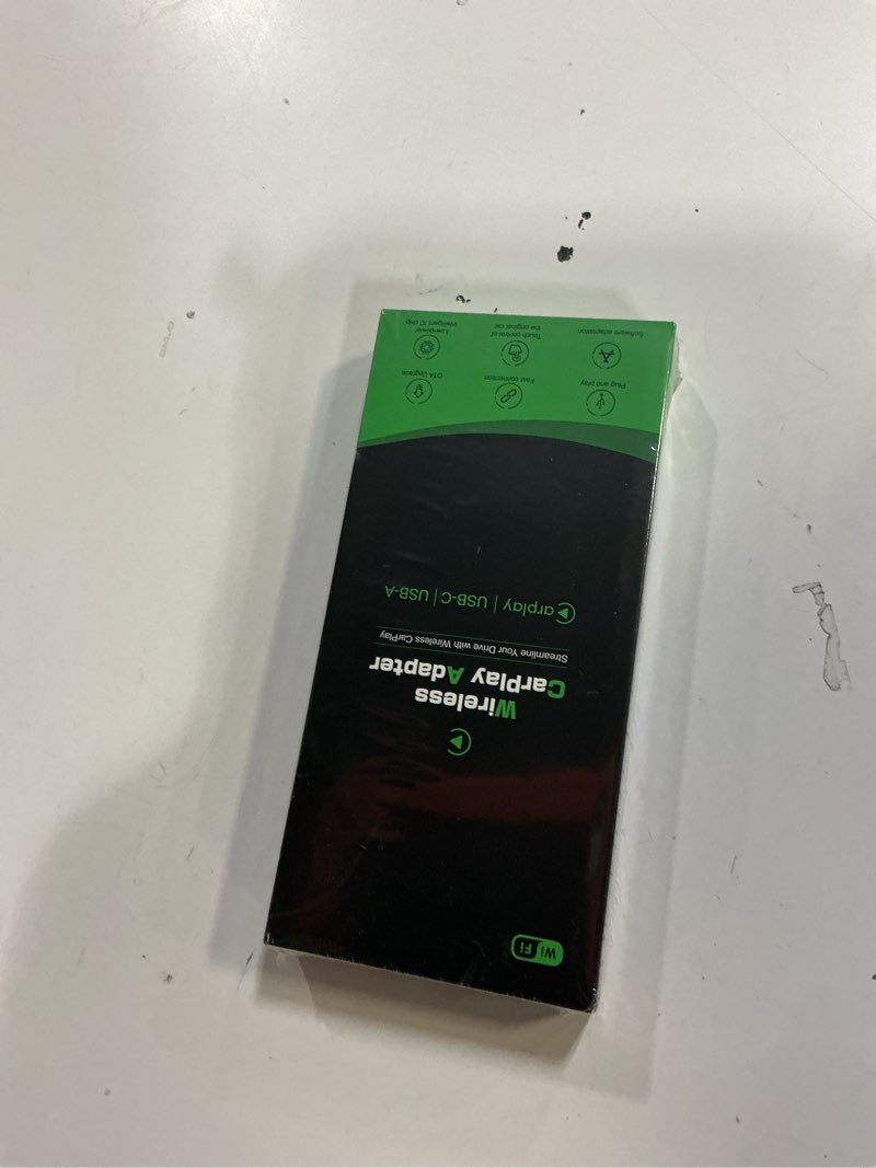 Condition photo showing New/Like New for wireless carplay adapter for apple - 2025 slim edition, plug & play connection converts factory wired to wireless carplay adapter for iphone carplay dongle for ios 10+ (black)