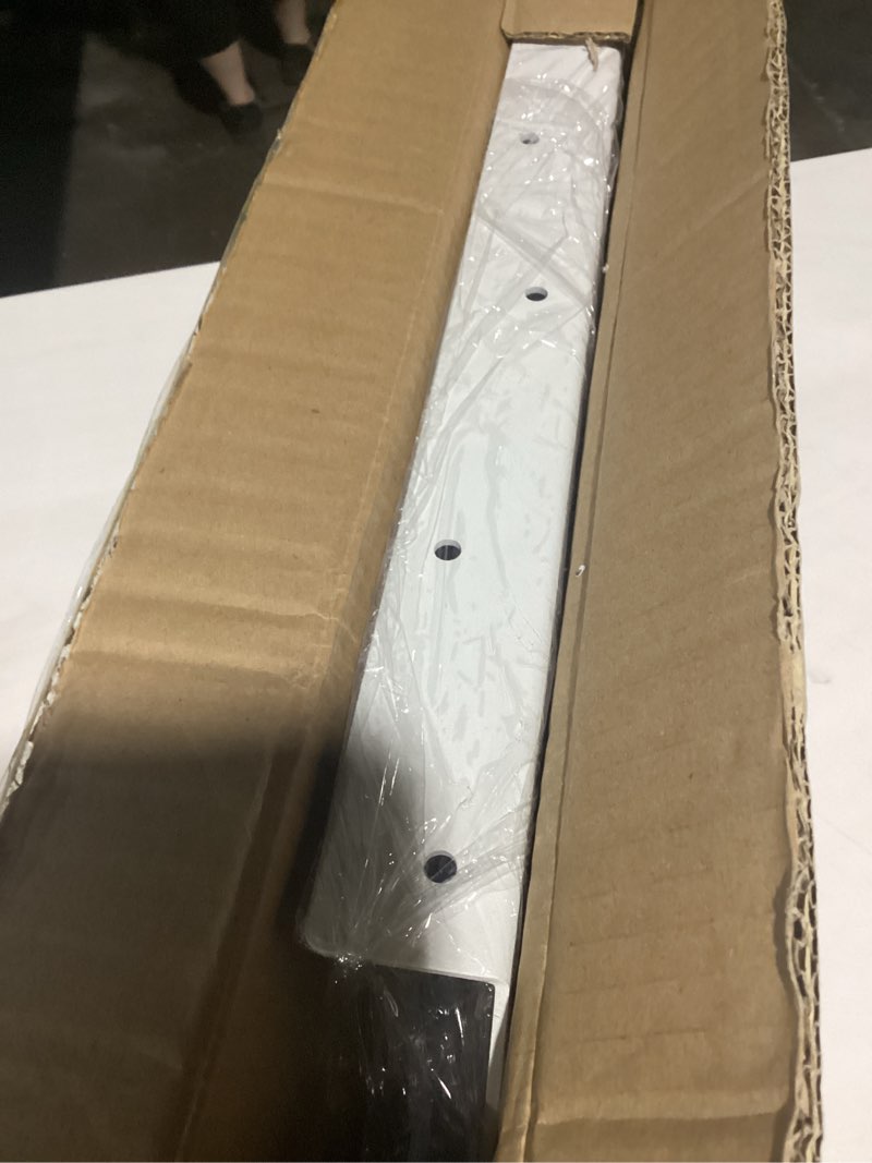 Condition photo showing Good Condition for Blulu One Pair Heavy Duty Commercial Bracket, Countertop Support Bracket, Steel Mounting Reversible Holder Workstation Industrial Support Holder for Shelves Desks(12" x 18",White) 12" x 18" White 2