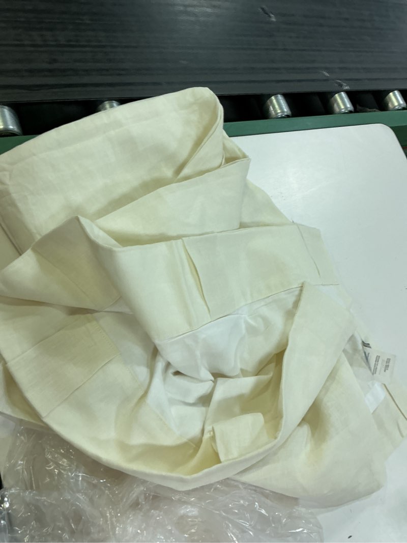 Condition photo showing Good Condition for european linen curtain, 48x96, ivory