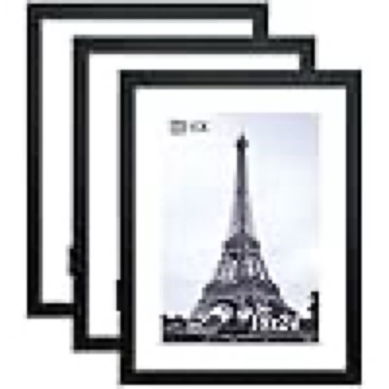 vck 18x24 poster frames 3 pack black mdf wood and polished plexiglass frame,display pictures in horizontal and vertical