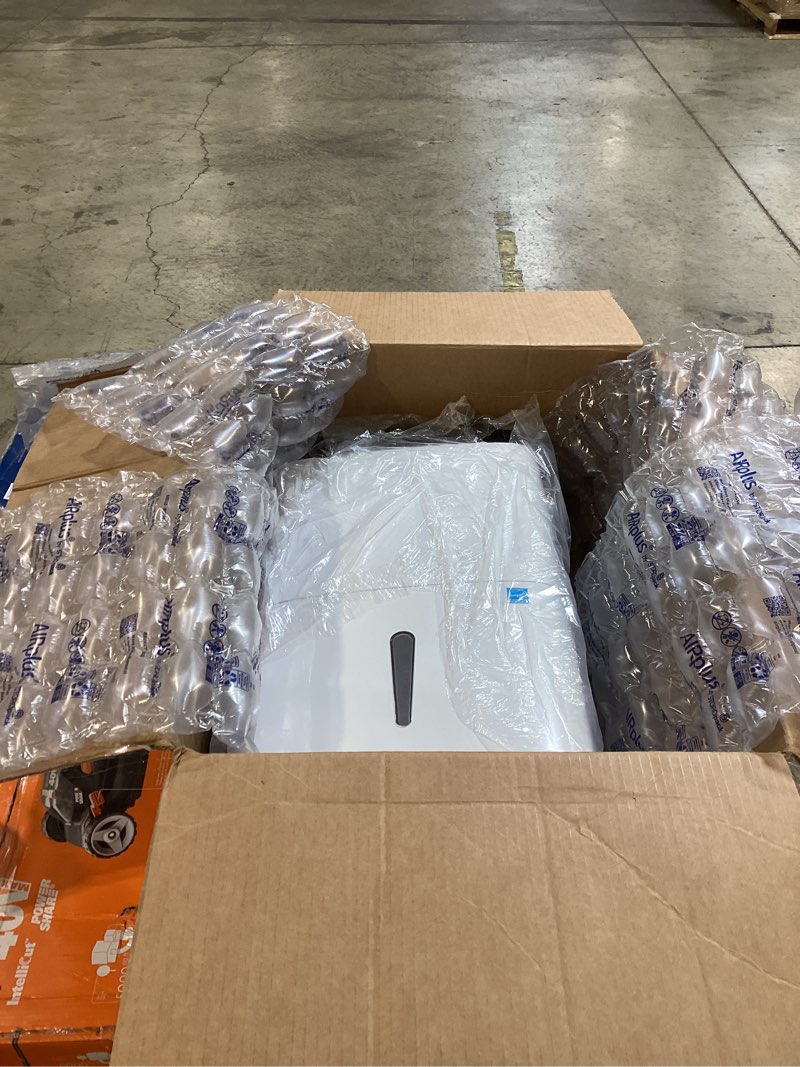 Condition photo showing As Is for kesnos 150 pints 2025 energy star dehumidifier for home & basement with drain hose, ideal for large spaces up to 7,500 sq. ft., featuring auto defrost & self-drying function 7,500 sq. ft. 150 pints