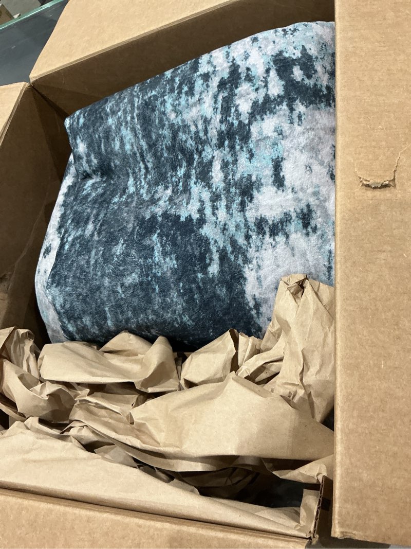 Condition photo showing Good Condition for releany washable area rugs 7'x9' non-slip modern abstract soft for living room entryway bedroom nursery, print pattern, blue black teal black/teal blue 7' x 9' (rectangular)