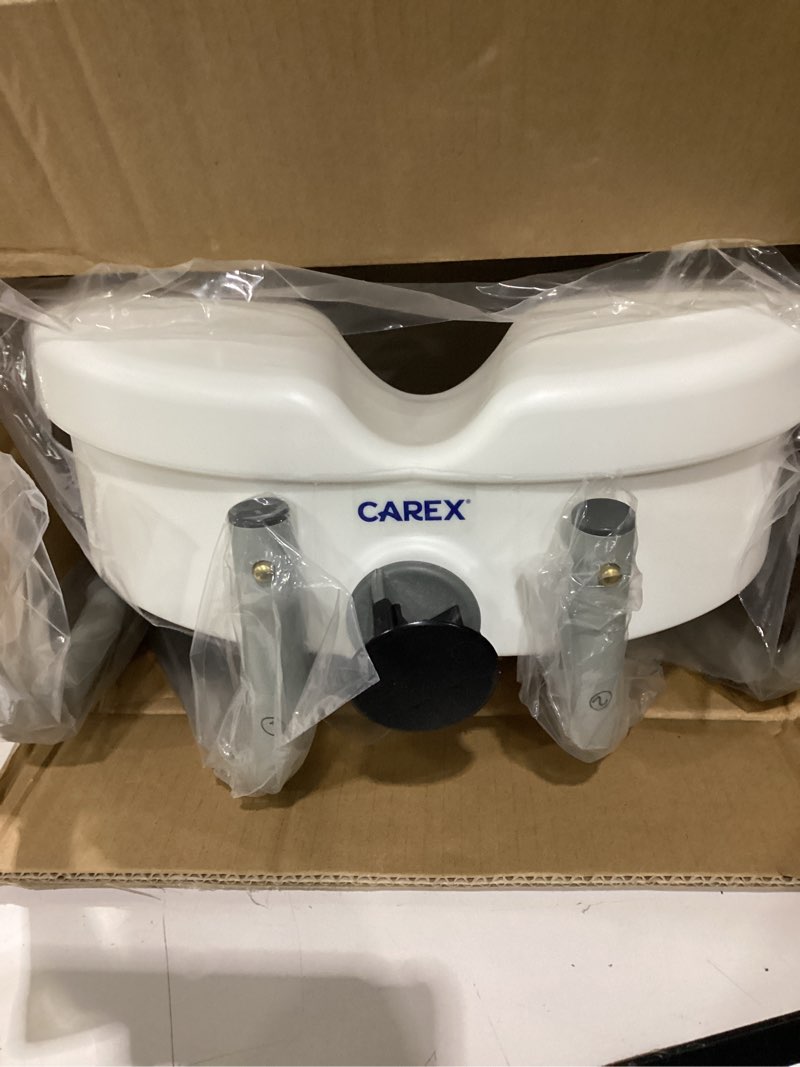 Condition photo showing Good Condition for carex e-z lock raised toilet seat with handles, 5" toilet seat riser with arms, handicap raised toilet seat for seniors and elevated toilet seat 1 count (pack of 1) adjustable,elongated