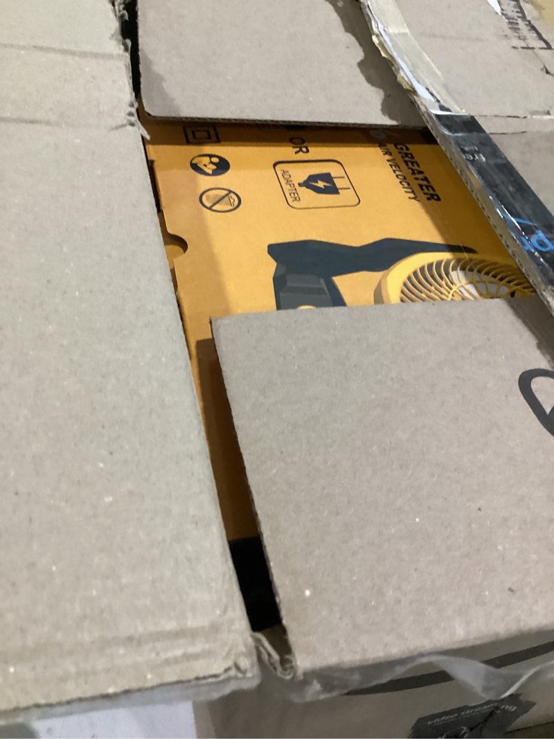 Condition photo showing Good Condition for heinpro battery powered fan compatible with dewalt 20v max battery with ac adapter (no battery) up to 650cfm, variable speed, low noise 30db, portable cordless fan for camping, jobsite